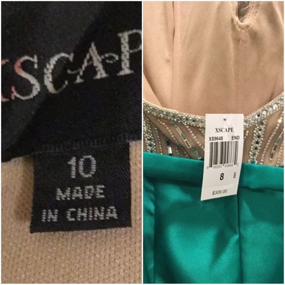 Xscape Green Embellished Halter Mermaid Go… - Picture 8 of 9